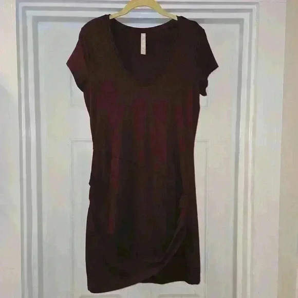 Athleta Womens Short Sleeve V Neck Mini Dress Purple Size Small - Picture 3 of 9